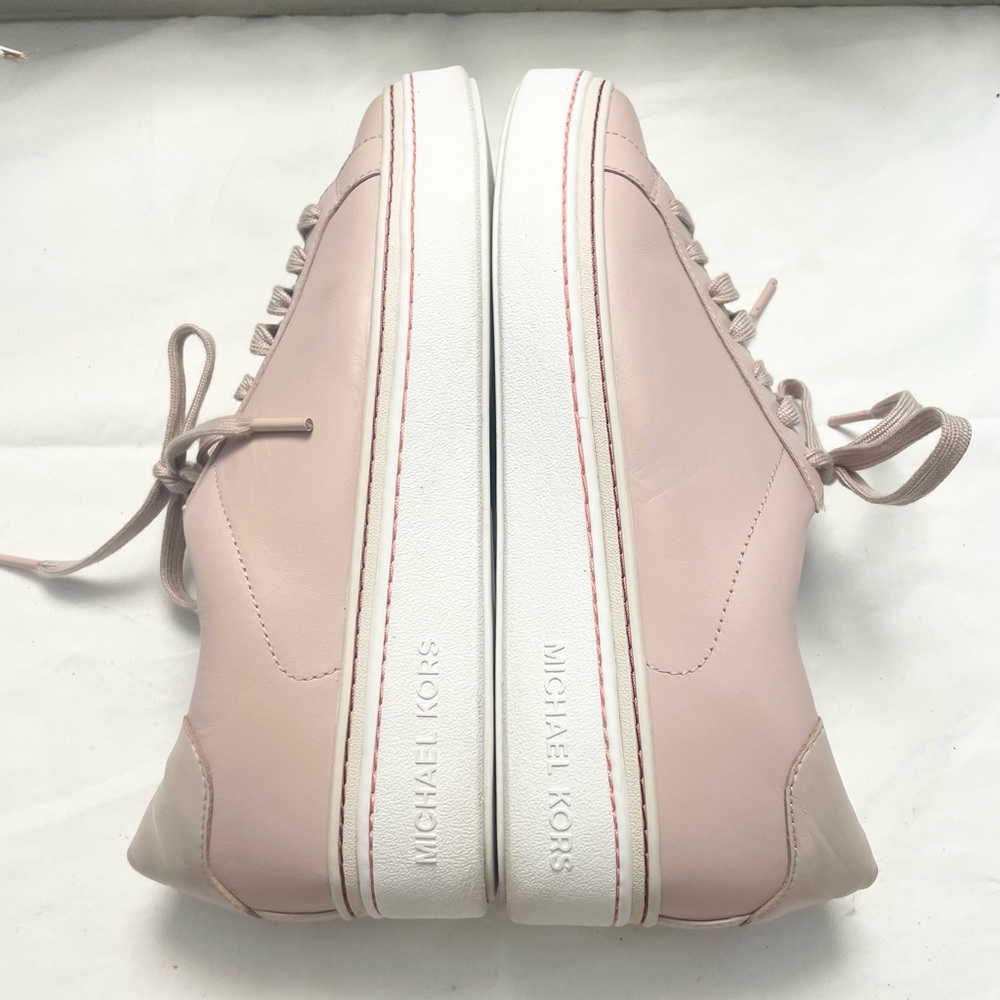 MICHAEL KORS BLUSH PINK LEATHER LACE UP SNEAKERS SIZE 10 - Picture 8 of 14
